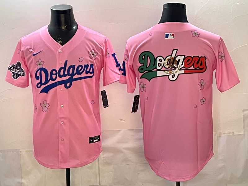 Men Nike 2026 Los Angeles Dodgers Blank Pink Sakura Edition Game MLB Jersey 007->los angeles dodgers->MLB Jersey